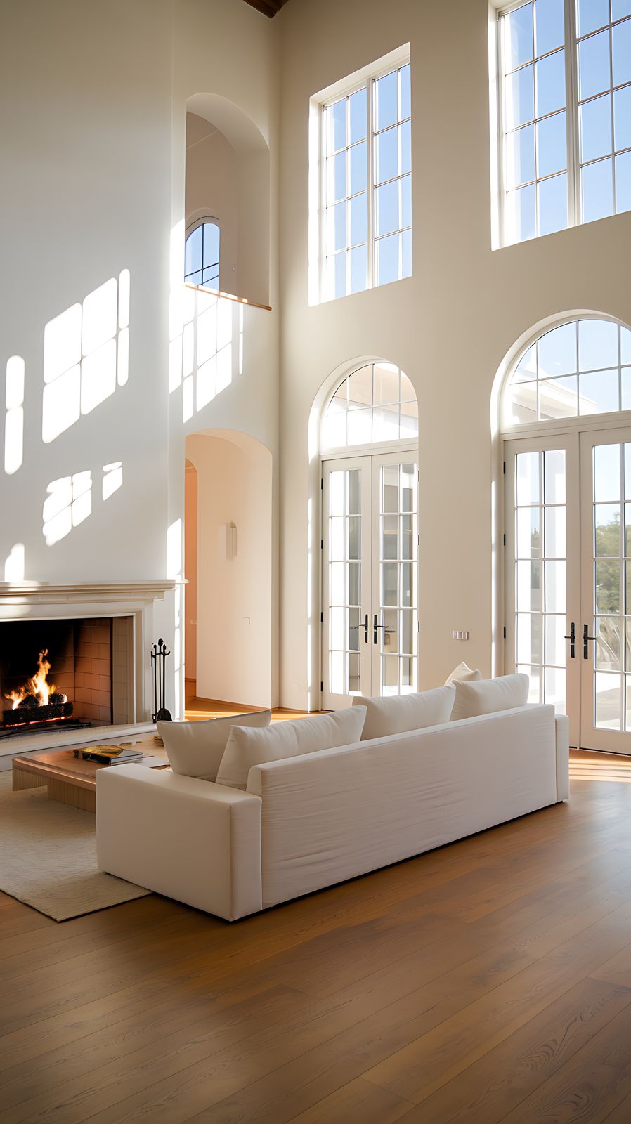 Luxury living room with large windows, freshly painted walls in Lakewood Ranch, FL